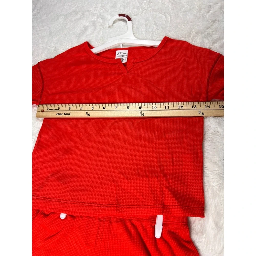 Art Class Red Waffle Knit Pajama Set Top Shorts Kids Size XS 4/5 NWT‎